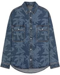 Palm Angels - Palmity Laser-Print Denim Shirt - Lyst