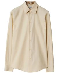 Burberry - Ekd-Embroidered Cotton Shirt - Lyst
