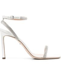 Sergio Rossi - 100Mm Rhinestone-Embellished Satin Sandals - Lyst