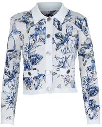 L'Agence - Osiris Floral-Print Button-Up Cardigan - Lyst
