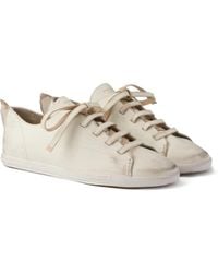 Prada - Lace-Up Leather Sneakers - Lyst