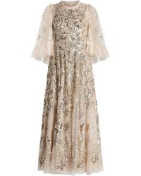 Needle & Thread - Robe Mi-Longue À Ornements De Sequins - Lyst