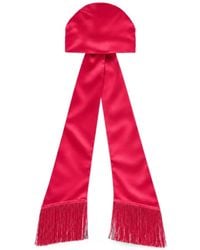 ROWEN ROSE - Fringe-Trimmed Satin Hair Scarf - Lyst