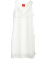 DIESEL - X Tinder Lace-Trim Ribbed-Knit Dress - Lyst