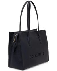 Coccinelle - Large Myrtha26 Logo-Embossed Grained Leather Tote Bag - Lyst