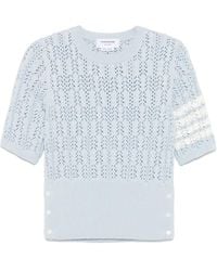 Thom Browne - 4-Bar T-Shirt Aus Pointelle - Lyst