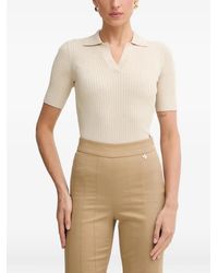 Fracomina - Ribbed-Knit V-Neck T-Shirt - Lyst