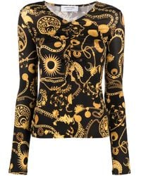 Marine Serre - Langarmshirt Mit Grafischem Print - Lyst