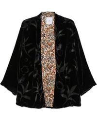 Whyci - Floral-Print Velvet Cape - Lyst