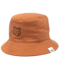 Maison Kitsuné - Fox-Motif Cotton Bucket Hat - Lyst