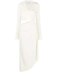 Off-White c/o Virgil Abloh - Vi-crepe Draped Midi Dress - Lyst