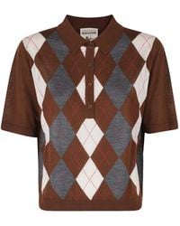 Semicouture - Diana Argyle-Knit Polo Shirt - Lyst