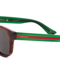 Gucci - Gafas De Sol De Carey Con Detalle Web - Lyst