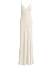 Alberta Ferretti - Slit V-Neck Maxi Dress - Lyst