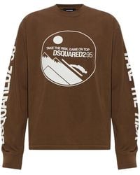 DSquared² - Graphic-Print Long-Sleeve T-Shirt - Lyst