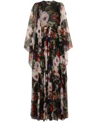 Dolce & Gabbana - Vestido largo con estampado floral - Lyst