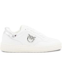 Pinko - Logo-Detail Leather Sneakers - Lyst