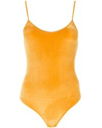 Framed U-neck Sleeveless Bodysuit - Yellow