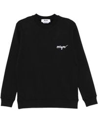 MSGM - Crewneck Sweatshirt With Subtle Logo Detail - Lyst