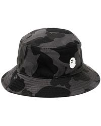 A Bathing Ape - Camouflage-print Logo-embroidered Bucket Hat - Lyst