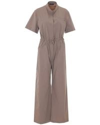 Herno - Drawstring-Waist Short-Sleeve Jumpsuit - Lyst