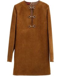Gucci - Gg Suède Mini Jurk - Lyst