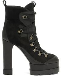 Casadei - 120Mm Platform Lace-Up Boots - Lyst