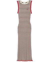 Claudie Pierlot - Robe Mi-Longue Rayée À Volants - Lyst