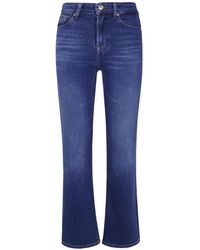 7 For All Mankind - Slim Illusion Cropped Jeans - Lyst