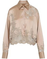 Ermanno Scervino - Lace-Insert Silk Shirt - Lyst