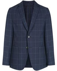 BOSS - Checked Wool Blazer - Lyst