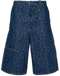 Maison Kitsuné - Pantalones Vaqueros Cortos Con Estampado Abstract Daisy - Lyst