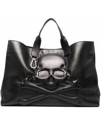 Philipp Plein - Skull-debossed Leather Tote Bag - Lyst