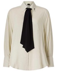 Pinko - Polka-Dot Tie-Neck Shirt - Lyst
