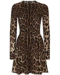Dolce & Gabbana - Leopard-Print Short Dress - Lyst