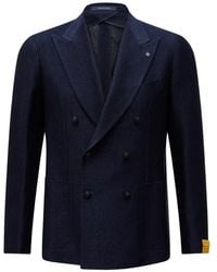 Tagliatore - Double-Breasted Textured Blazer - Lyst