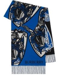 Burberry - Logo-Jacquard Fringed Scarf - Lyst