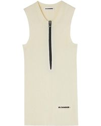 Jil Sander - Logo-Print Fine-Ribbed Tank Top - Lyst