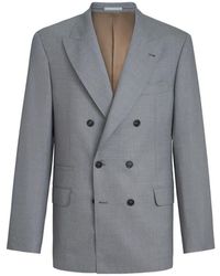Brunello Cucinelli - Virgin-Wool And Silk Lightweight Hopsack One-And-A-Half Breasted Blazer - Lyst