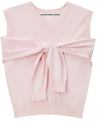 Alexander Wang - Wrapped-Detail V-Neck Sweater Vest - Lyst