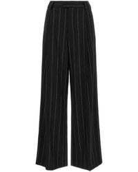 Federica Bonifaci - Gessato Pinstripe Wide-Leg Trousers - Lyst