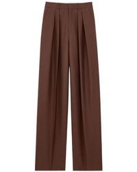 Saint Laurent - Pleated-Design Wide-Leg Trousers - Lyst