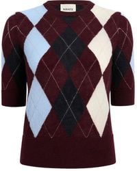 KHAITE - Diamond-Pattern Short-Sleeve Top - Lyst