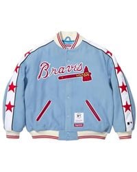 Supreme - X Mitchell & Ness Mlb Logo-Patch Varsity Jacket - Lyst
