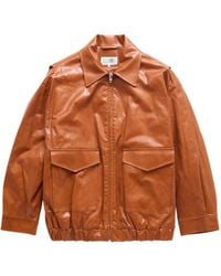 MM6 by Maison Martin Margiela - Faux-Leather Bomber Jacket - Lyst