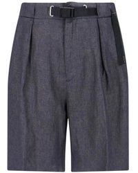 White Sand - Belt Pleated Shorts - Lyst