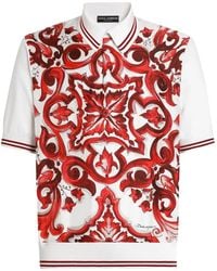 Dolce & Gabbana - Polo Con Estampado De Mayólica - Lyst
