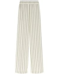 Peserico - Pinstriped Wide Leg Trousers - Lyst