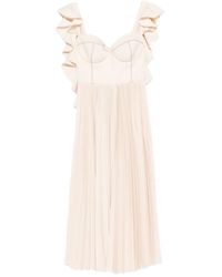 Parlor - Ruffled Pleated Midi Dress - Lyst