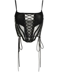 Monse - Lace-up Sheer Bustier Top - Lyst